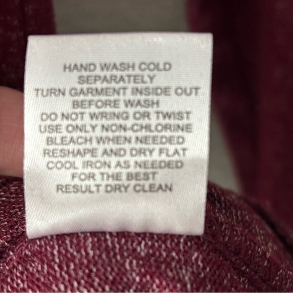 Moondance Heathered Maroon Long Sleeve Round Neck Top Size X-Small NEW - Picture 4 of 7
